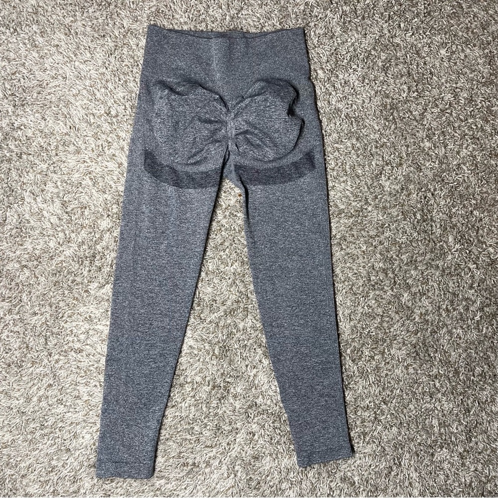 Shein Gray Athletic Compression Booty Workout Leggings Womens Size Medium